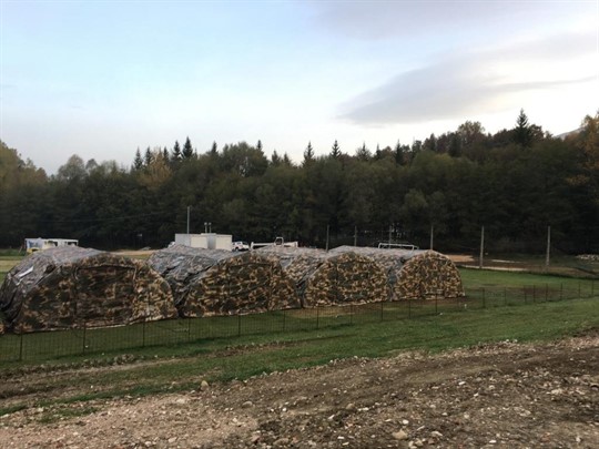 Photo 19: A tent complex for evacuees near Amatrice. The complexes are well equipped and seem to be ready for the cold winter. Scattered in the area are a number of camps as well as caravans set up on agricultural farms. 26/10/16 Photo: Yaron Ofir