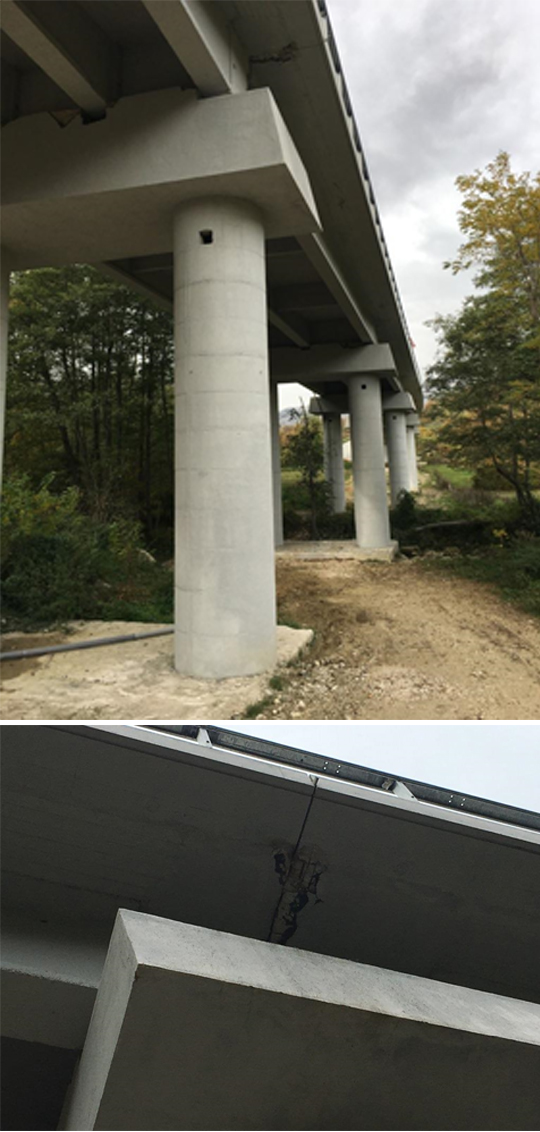 Photo a9 (top): New bridge on the SS4 highway from Rieti to Ascoli. The bridge commissioners were not harmed, 10/26/16 Photo: Yaron Ofir